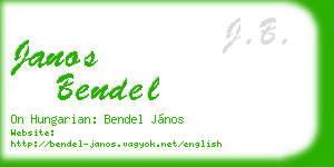 janos bendel business card